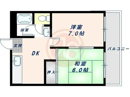 あびこ阪下マンション(2DK/3階)の間取り写真