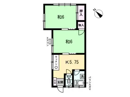 齋藤アパート(2K/1階)の間取り写真