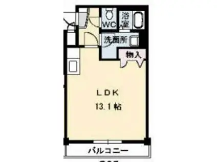 JRBハイツふしの(ワンルーム/1階)の間取り写真