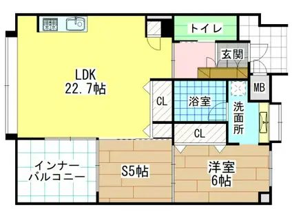 アクアサージュ大手町(1SLDK/5階)の間取り写真