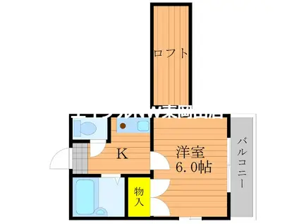 西川原第3レジデンス(1K/2階)の間取り写真