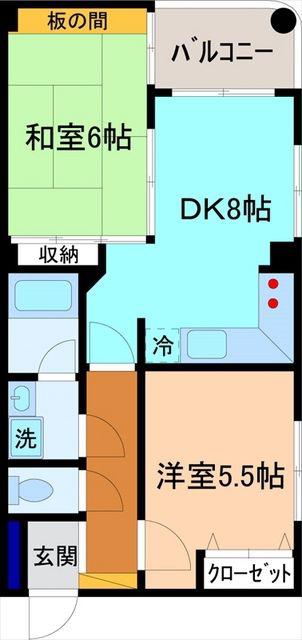 ドマーニ桜田(2DK/3階)の間取り写真