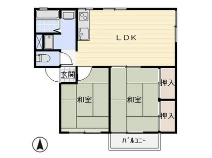 ソファレNANA(2LDK/2階)の間取り写真
