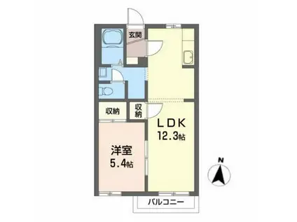 ヤマトハイツIIE(1LDK/1階)の間取り写真