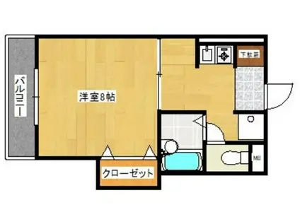 サンシャイン田代II(1K/4階)の間取り写真