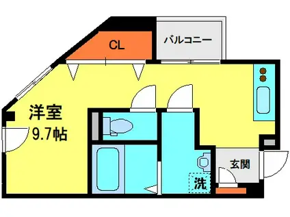M STYLE 川西(1K/3階)の間取り写真