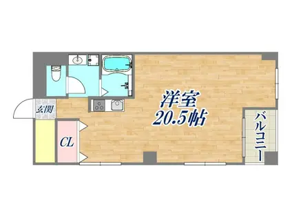 KOSHIENGUCHI HOUSE(ワンルーム/3階)の間取り写真