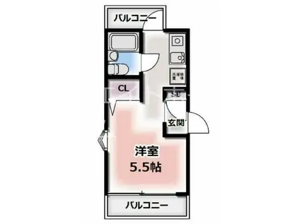 エイト ビルディング コヤス1(ワンルーム/2階)の間取り写真