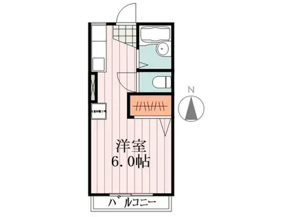 ピースプレイス昭島(ワンルーム/1階)の間取り写真