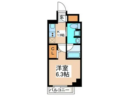 GRAND青葉台II(1K/2階)の間取り写真
