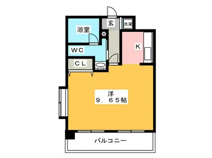 ピュアドームアルカサール平尾(ワンルーム/4階)の間取り写真
