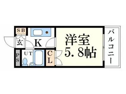 グリーンハイツ南駅前(1K/8階)の間取り写真