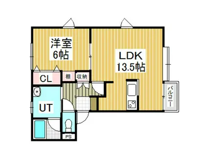 メゾンピューピルIII(1LDK/1階)の間取り写真