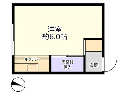 協和会館(ワンルーム/2階)の間取り写真