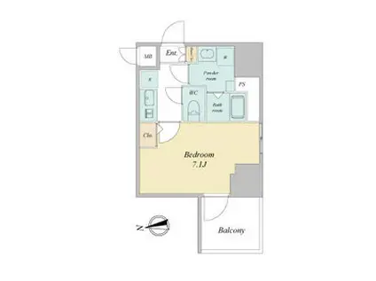 エスプレイス上前津レガシー(1K/4階)の間取り写真