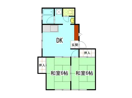 第一サイトウハイツ(2DK/2階)の間取り写真