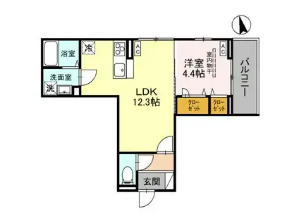 ノーブルパレス大原(1LDK/2階)の間取り写真