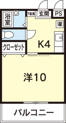 三成ビル(1K/3階)の間取り写真