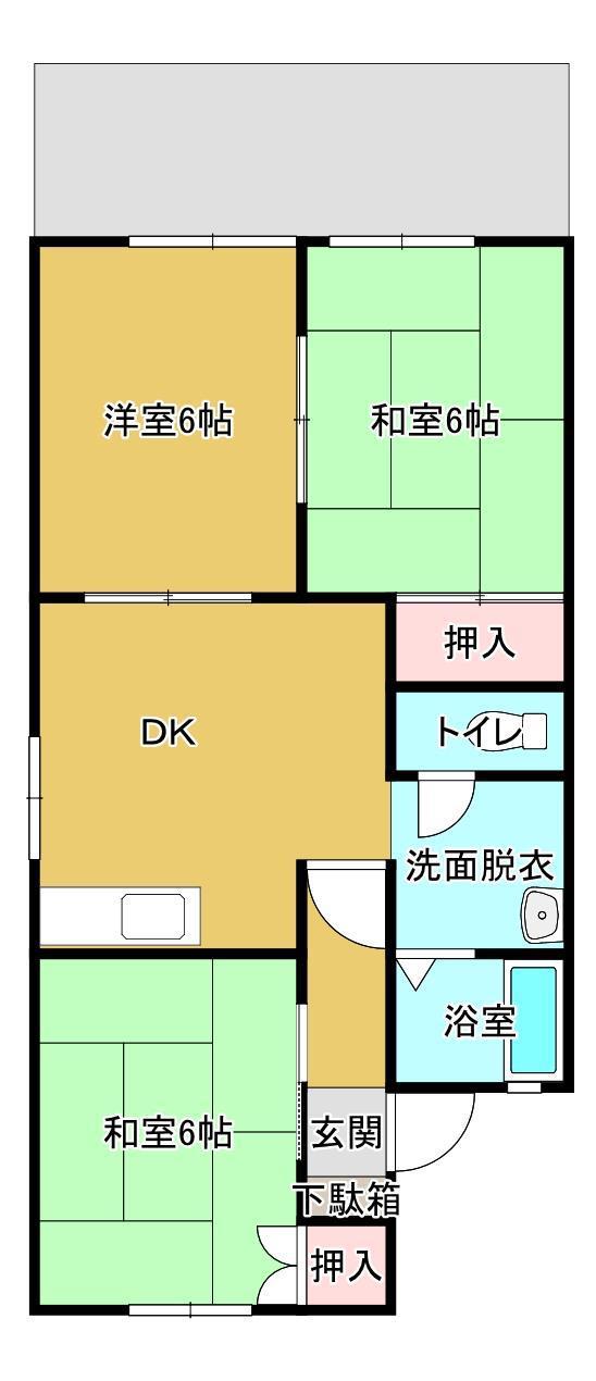 グロリアスA(3DK/2階)の間取り写真