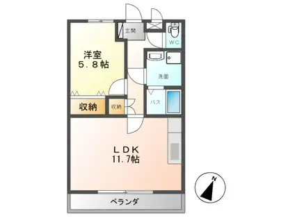 アルゴSTAGEI(1LDK/1階)の間取り写真