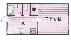 パールハイツB(1K/2階)の間取り写真