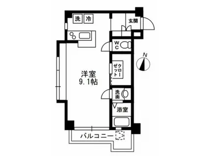 レジディア代々木II(1LDK/3階)の間取り写真