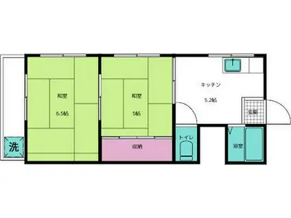 ハイツ丸岡(2DK/2階)の間取り写真