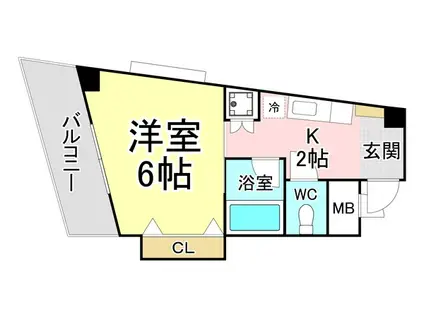 メゾンド高峰(1K/3階)の間取り写真
