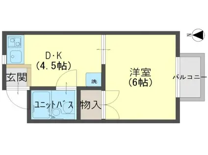 ルミエール須磨(1DK/2階)の間取り写真