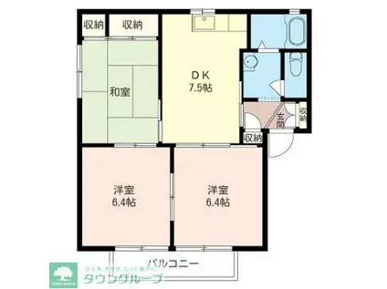 パトリア(3DK/2階)の間取り写真