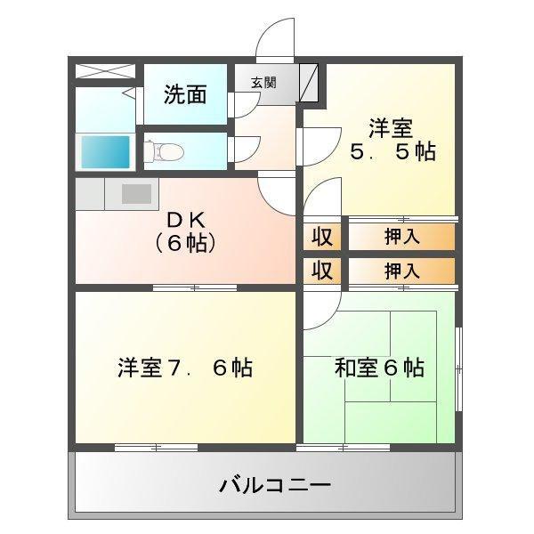 グランシャリオ(3DK/3階)の間取り写真