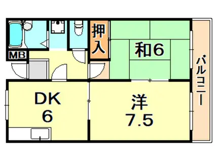 サンライズヒルズ(2DK/3階)の間取り写真
