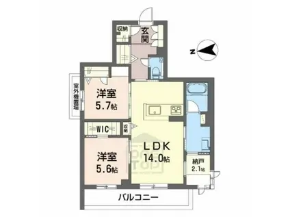 シャーメゾン ケー(2LDK/2階)の間取り写真
