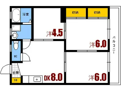 コーポタカヤマ(3LDK/1階)の間取り写真