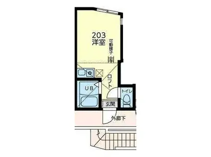 クレストコート横浜(ワンルーム/2階)の間取り写真