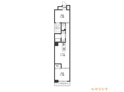 ノースゲート名駅(2LDK/4階)の間取り写真