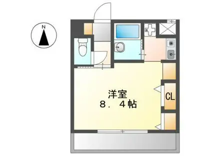 APT浄心(1K/2階)の間取り写真