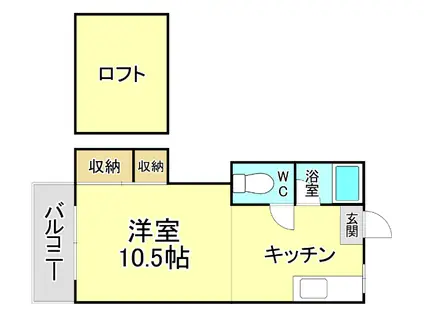 シティベール小倉(ワンルーム/2階)の間取り写真
