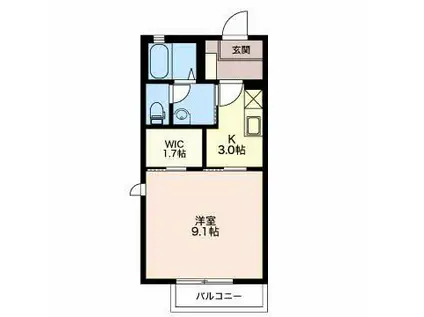 リジュールオオタ(1K/2階)の間取り写真