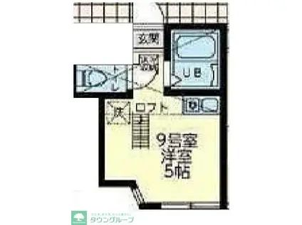 ユナイト小机グレートギャッビー(ワンルーム/1階)の間取り写真