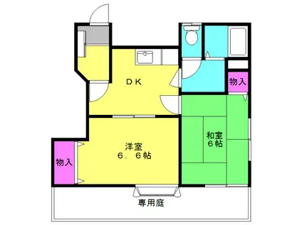 トゥー・ル・モンドSB(2DK/1階)の間取り写真