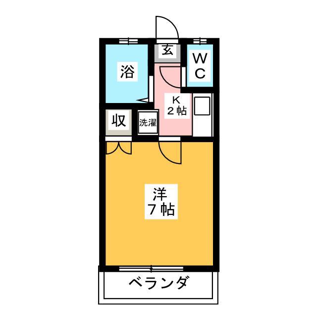 パークハイツAJIKI(1K/1階)の間取り写真