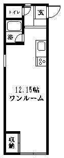 SILK(ワンルーム/1階)の間取り写真