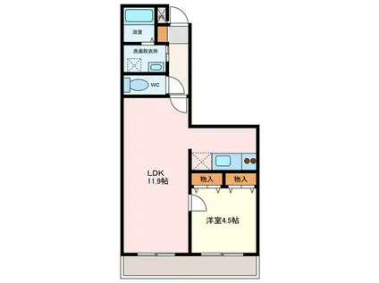 メモアールジャルダン(1LDK/4階)の間取り写真