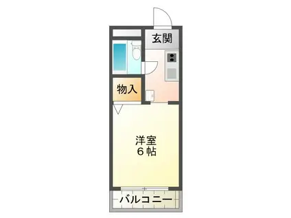 MJハイツ塩屋ヒルズ(ワンルーム/2階)の間取り写真