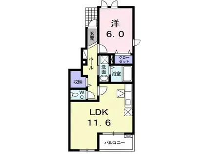 リーオ・アルデーアII(1LDK/1階)の間取り写真