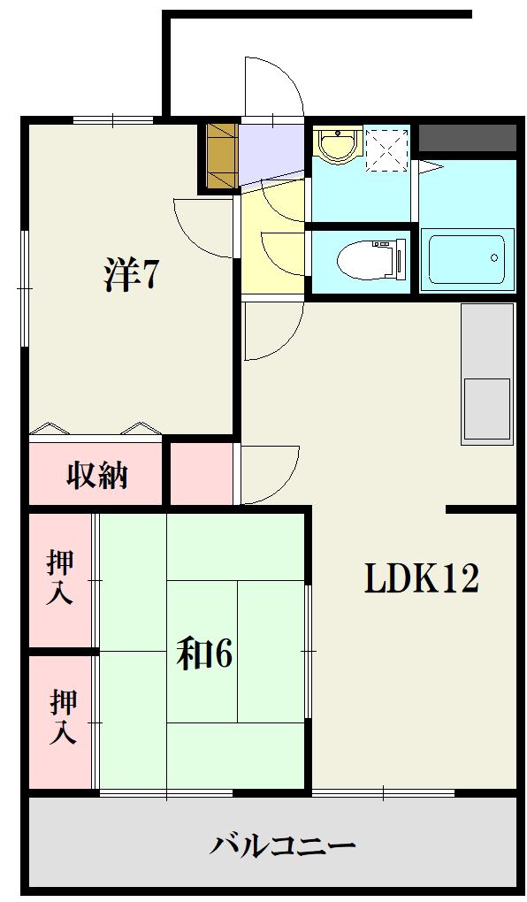 デライトサイレントロード(2LDK/3階)の間取り写真