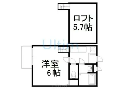 ロフティ四条大宮(1K/2階)の間取り写真