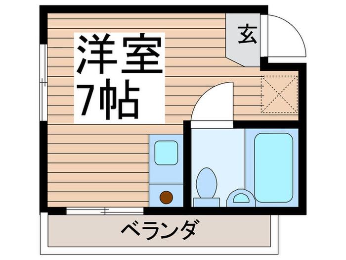 ライクコート(ワンルーム/2階)の間取り写真