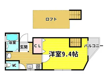 ヴェールメゾン(1K/4階)の間取り写真